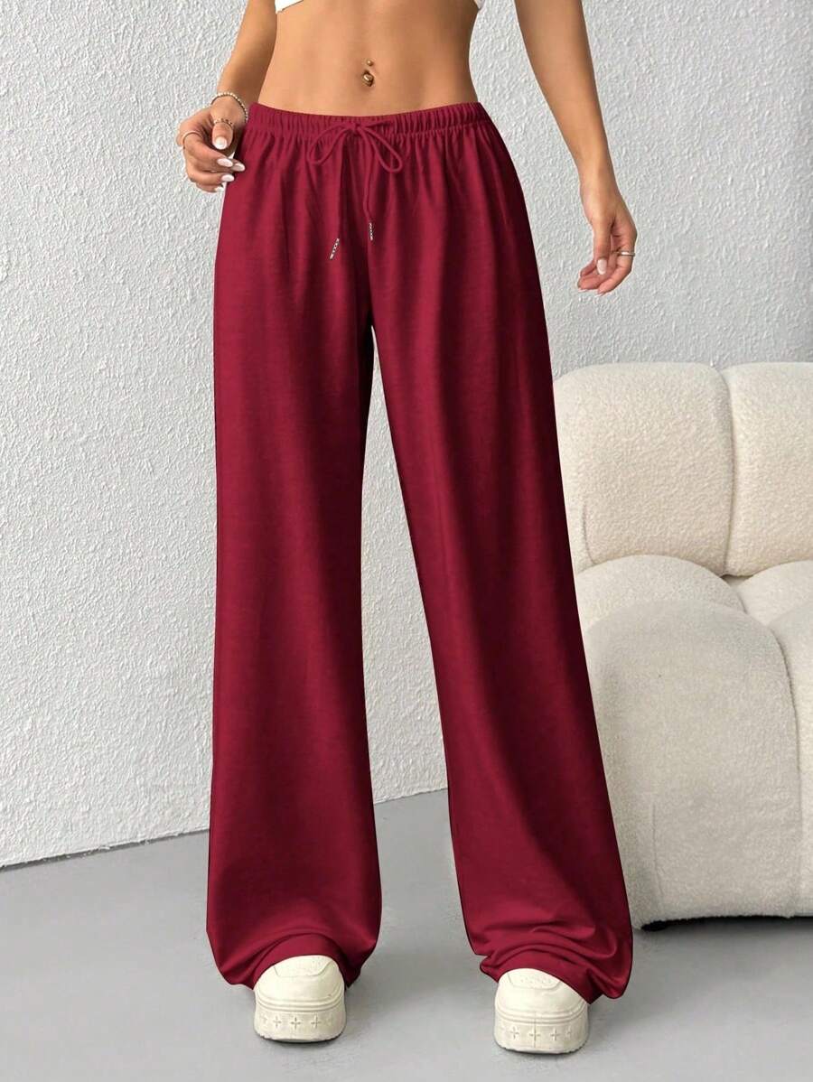 CovetEZ Women's Casual Loose Solid Color Drawstring Waist Sweatpants Wide Leg Sweatpants Graduation,Back To School Outfits,Graduation,Teacher Outfits For Women,Back To School