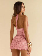 SHEIN BAE Women's Fashionable Sexy Multi-Layer Ruffle Hem Mini Skirt, Summer,Valentine's Day,Valentine Outfits For Women