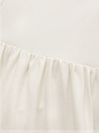 Elegant Vintage French Style Long Sleeve A-Line Dress, Pleated Collar Waist Cinched Casual Midi Length Dress For Women