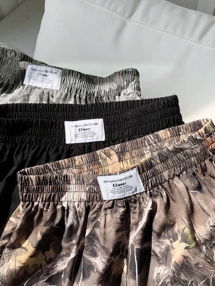 Comfortcana 3pcs Comfortable Women's Short Length Casual Shorts In Woven Fabric For Everyday Looks Shorts Pack Camo Print Shorts