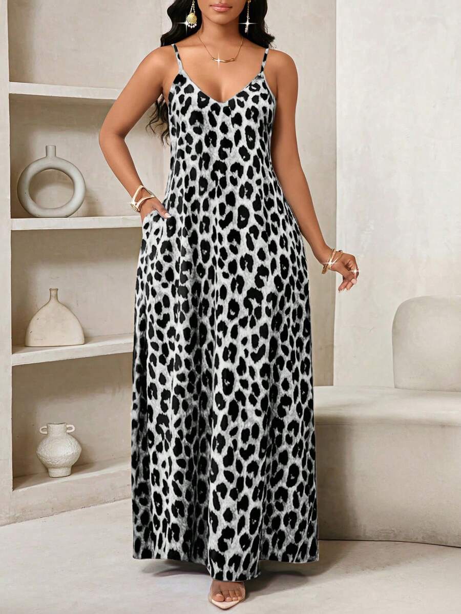 SHEIN Lady Leopard Print Women Maxi Dresses Women Lady Boho Backless Women Ladies Baggy Maxi Dress Women Dresses Loose Strapless Birthday&Event Dresses /Holiday Dresses Vacation Outfits Women Boho/Bohemia/Boho Women's Clothing Halter Top African Woman Clothing Women Dresses Summer Tropical Dresses For Women New Arrivals Women Dress Beach Dress Easter Dresses / Easter Dress Women / Easter Outfit Women Summer Dresses For Women