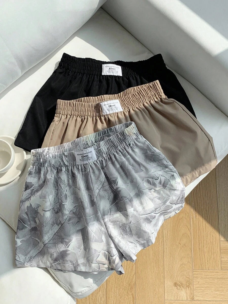 Comfortcana 3pcs Comfortable Women's Short Length Casual Shorts In Woven Fabric For Everyday Looks Shorts Pack Camo Print Shorts