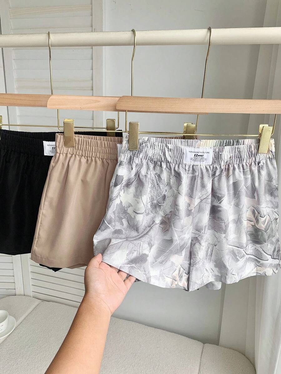 Comfortcana 3pcs Comfortable Women's Short Length Casual Shorts In Woven Fabric For Everyday Looks Shorts Pack Camo Print Shorts