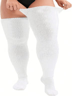 Plus Size Thigh High Socks For  - Extra Wide & Long Knit Thigh High Socks, Cozy