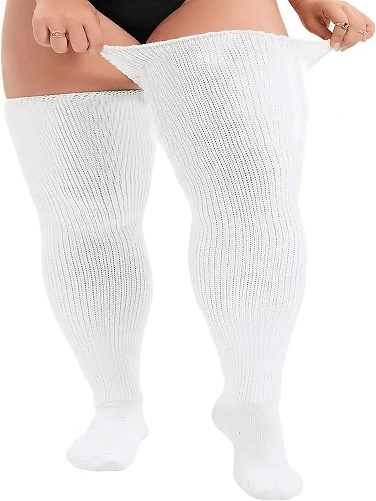 Plus Size Thigh High Socks For  - Extra Wide & Long Knit Thigh High Socks, Cozy