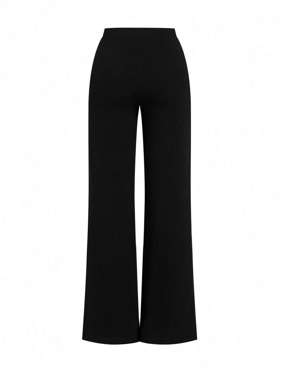 SHEIN Clasi Summer Elegant Women's Plaid Printed Elastic Knitted Pants, Suitable For Various Occasions, Suitable For Summer Vacation, Elegant Travel, And Daily Commuting Business Casual Woman