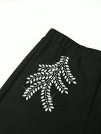 SHEIN Clasi Summer Elegant Women's Plaid Printed Elastic Knitted Pants, Suitable For Various Occasions, Suitable For Summer Vacation, Elegant Travel, And Daily Commuting Business Casual Woman