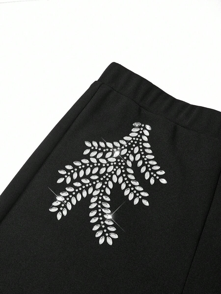 SHEIN Clasi Summer Elegant Women's Plaid Printed Elastic Knitted Pants, Suitable For Various Occasions, Suitable For Summer Vacation, Elegant Travel, And Daily Commuting Business Casual Woman