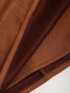 Sweetra Vintage Italian Style Maillard Color Pleated Bodycon Skirt, Sexy & Alluring For Autumn/Winter