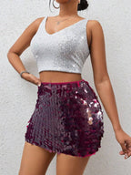 BamGleam Sequin Mini Bodycon Skirt For Holiday Party Clothes