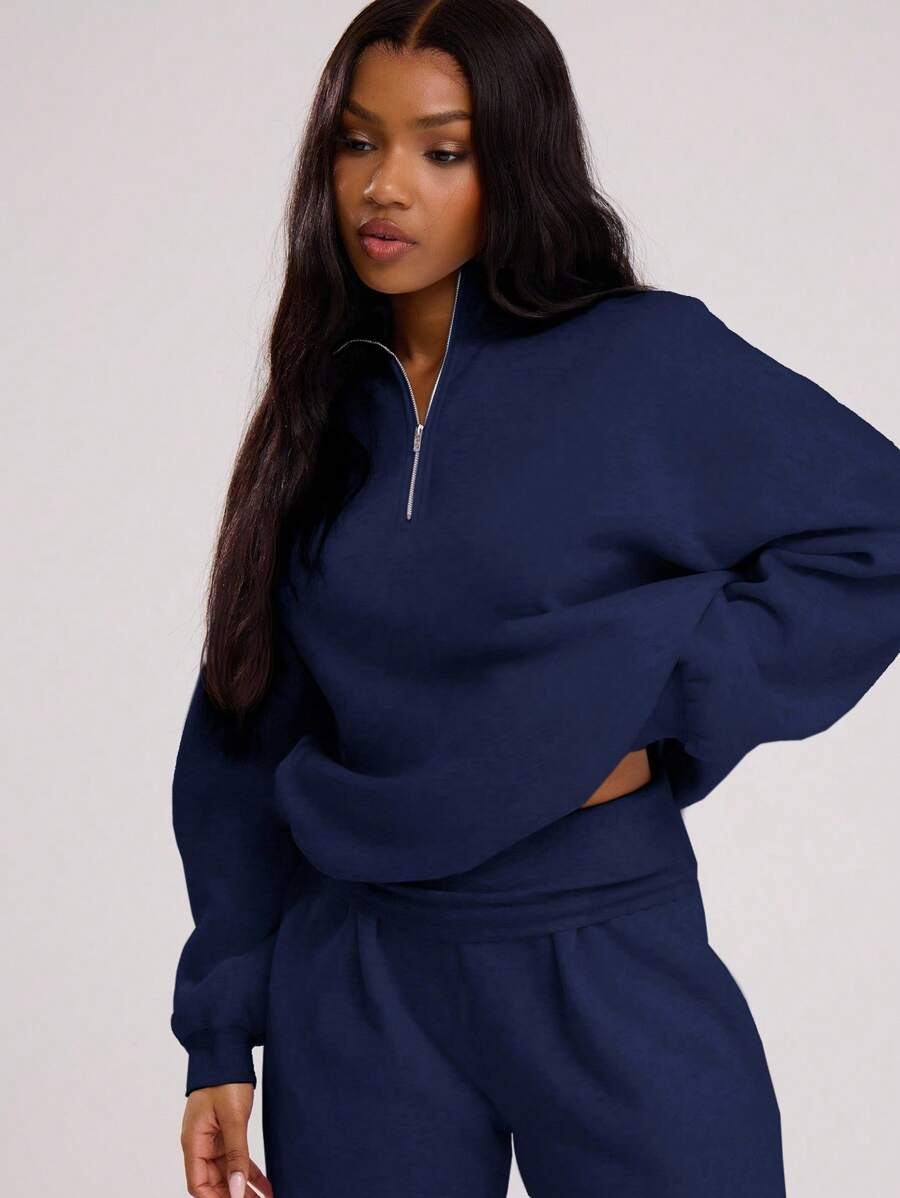 MUSERA Quarter Zip Oversized Sweatshirt Casual, Airport Graduation, Back To School, Teacher, Winter Carnival Vacation