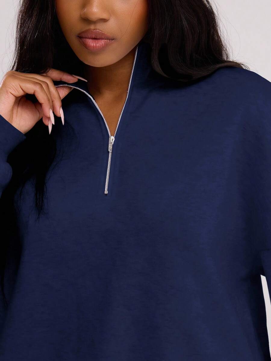 MUSERA Quarter Zip Oversized Sweatshirt Casual, Airport Graduation, Back To School, Teacher, Winter Carnival Vacation