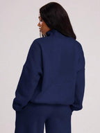 MUSERA Quarter Zip Oversized Sweatshirt Casual, Airport Graduation, Back To School, Teacher, Winter Carnival Vacation
