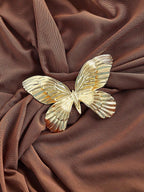 SHEIN MOD Women's Metallic Butterfly Ombre Abstract Floral Bell Sleeve Dress, Brown Elegant Women Dress, Brown Long Dress, Earth Tone Dress, Unique Dress,Elegant,Luxury,Party Dress,Dresses For Women Elegant