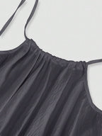 Cévolie Women's Solid Color Open Back Tie Loose Casual Maxi Slip Dress