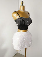 BamGleam Sequin Mini Bodycon Skirt For Holiday Party Clothes