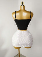 BamGleam Sequin Mini Bodycon Skirt For Holiday Party Clothes