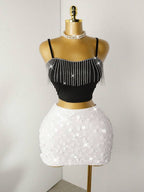 BamGleam Sequin Mini Bodycon Skirt For Holiday Party Clothes
