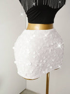 BamGleam Sequin Mini Bodycon Skirt For Holiday Party Clothes