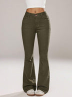 Flexra Women Flared Pocket Casual All-Match Denim Flared Jeans Y2k Bootcut Jeans