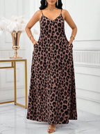 SHEIN Lady Leopard Print Women Maxi Dresses Women Lady Boho Backless Women Ladies Baggy Maxi Dress Women Dresses Loose Strapless Birthday&Event Dresses /Holiday Dresses Vacation Outfits Women Boho/Bohemia/Boho Women's Clothing Halter Top African Woman Clothing Women Dresses Summer Tropical Dresses For Women New Arrivals Women Dress Beach Dress Easter Dresses / Easter Dress Women / Easter Outfit Women Summer Dresses For Women
