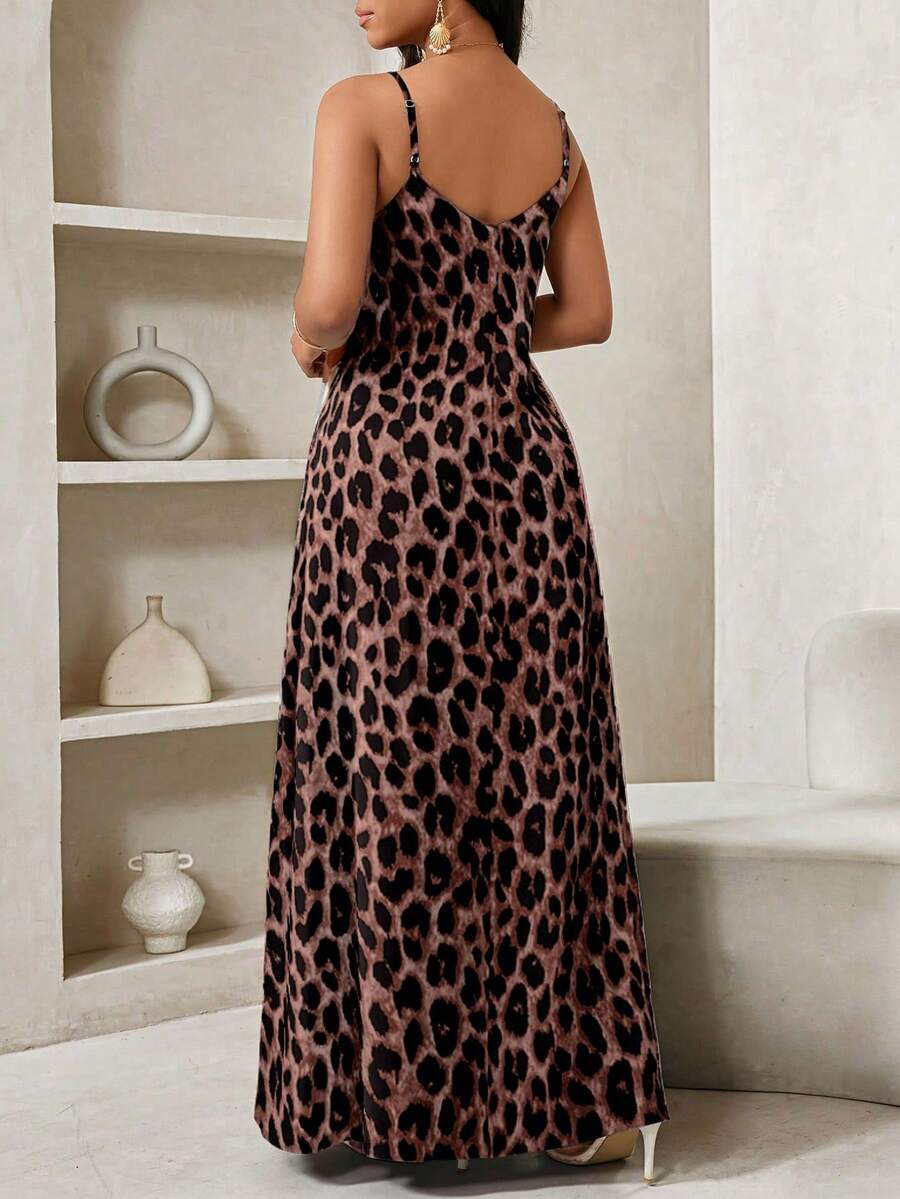 SHEIN Lady Leopard Print Women Maxi Dresses Women Lady Boho Backless Women Ladies Baggy Maxi Dress Women Dresses Loose Strapless Birthday&Event Dresses /Holiday Dresses Vacation Outfits Women Boho/Bohemia/Boho Women's Clothing Halter Top African Woman Clothing Women Dresses Summer Tropical Dresses For Women New Arrivals Women Dress Beach Dress Easter Dresses / Easter Dress Women / Easter Outfit Women Summer Dresses For Women