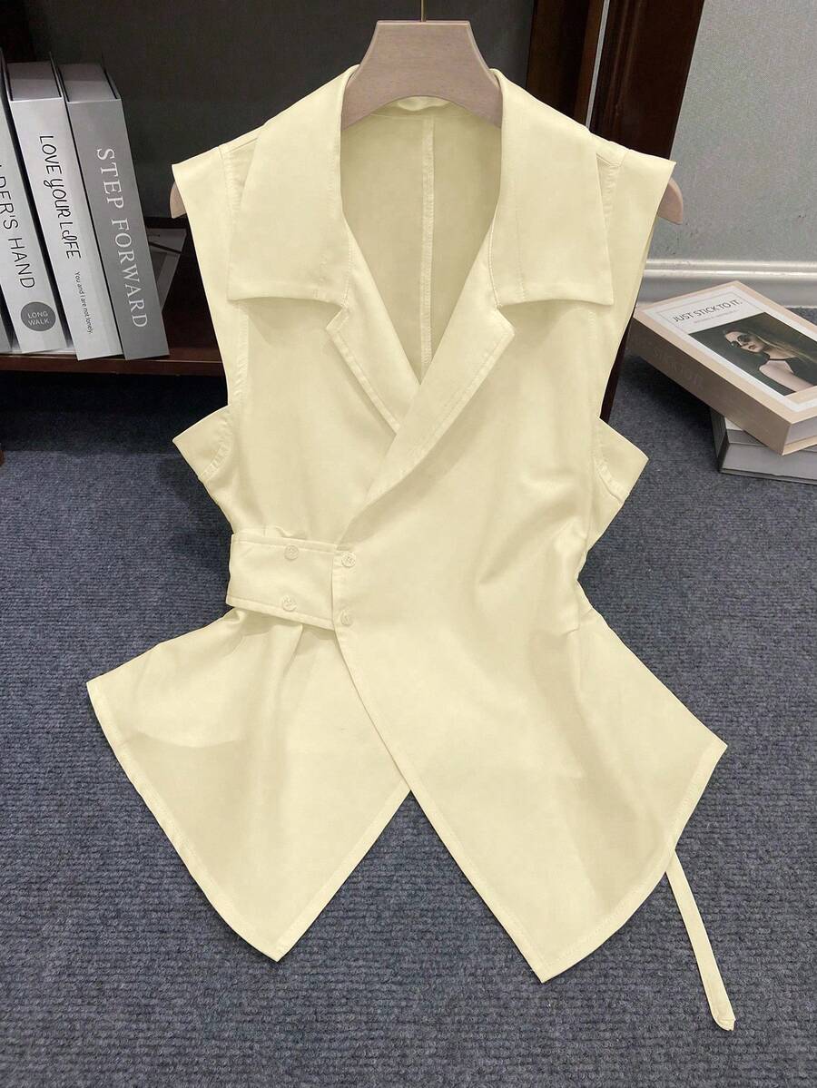 INAWLY Women's Casual Solid Color Sleeveless Blouse, Summer