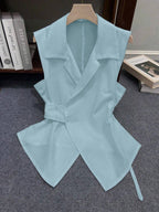 INAWLY Women's Casual Solid Color Sleeveless Blouse, Summer