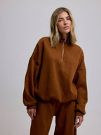 MUSERA Quarter Zip Oversized Sweatshirt Casual, Airport Graduation, Back To School, Teacher, Winter Carnival Vacation