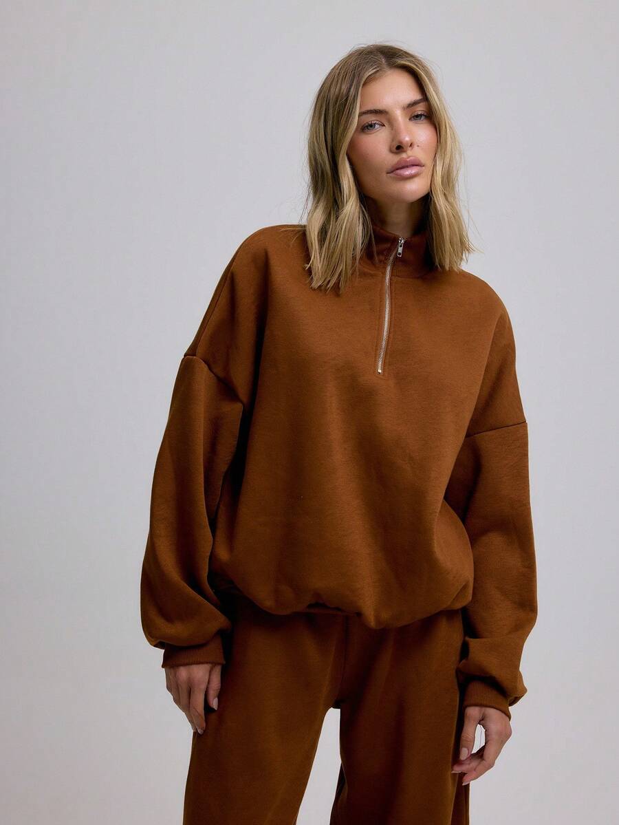 MUSERA Quarter Zip Oversized Sweatshirt Casual, Airport Graduation, Back To School, Teacher, Winter Carnival Vacation