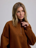 MUSERA Quarter Zip Oversized Sweatshirt Casual, Airport Graduation, Back To School, Teacher, Winter Carnival Vacation