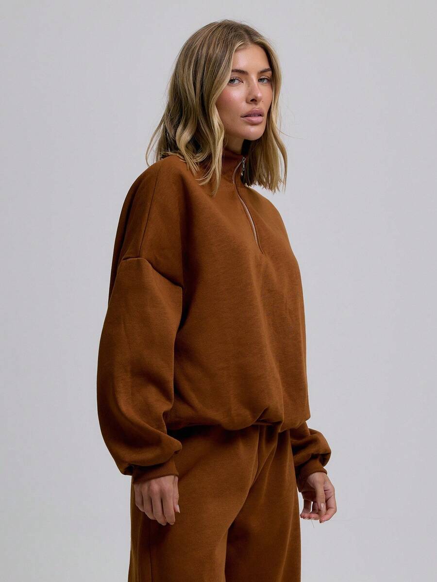 MUSERA Quarter Zip Oversized Sweatshirt Casual, Airport Graduation, Back To School, Teacher, Winter Carnival Vacation