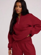 MUSERA Quarter Zip Oversized Sweatshirt Casual, Airport Graduation, Back To School, Teacher, Winter Carnival Vacation