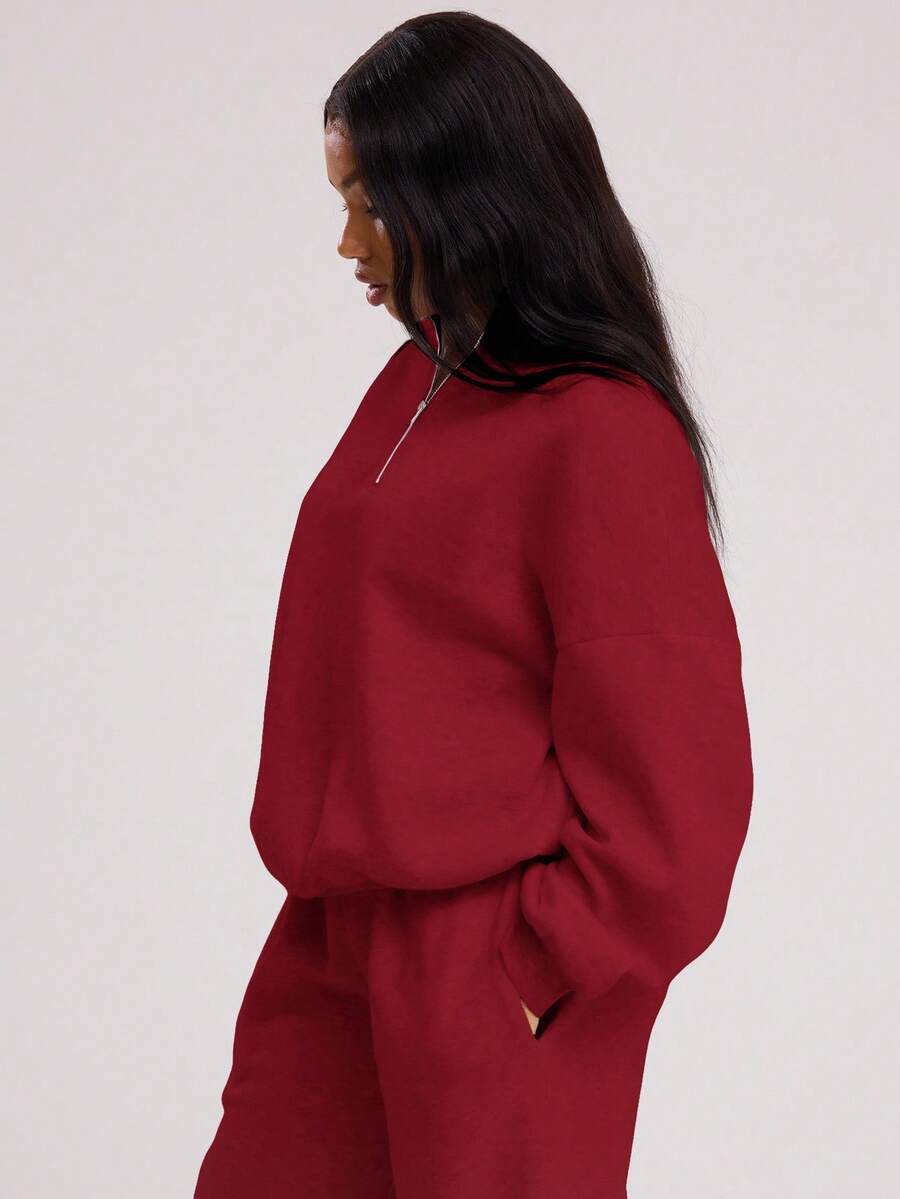 MUSERA Quarter Zip Oversized Sweatshirt Casual, Airport Graduation, Back To School, Teacher, Winter Carnival Vacation