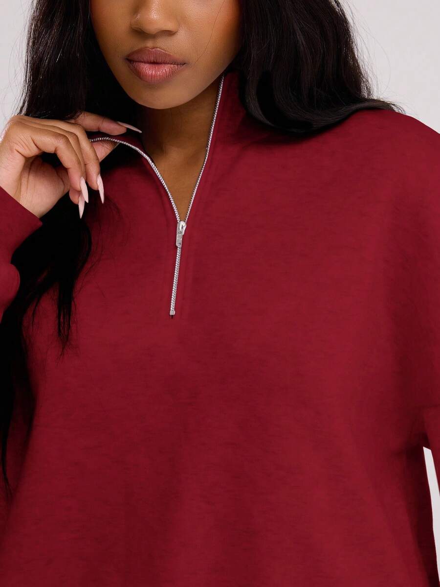 MUSERA Quarter Zip Oversized Sweatshirt Casual, Airport Graduation, Back To School, Teacher, Winter Carnival Vacation