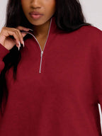 MUSERA Quarter Zip Oversized Sweatshirt Casual, Airport Graduation, Back To School, Teacher, Winter Carnival Vacation
