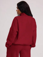 MUSERA Quarter Zip Oversized Sweatshirt Casual, Airport Graduation, Back To School, Teacher, Winter Carnival Vacation