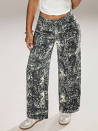 SHEIN ICON Casual Relaxed-Fit High-Waist Straight Leg Denim Jeans