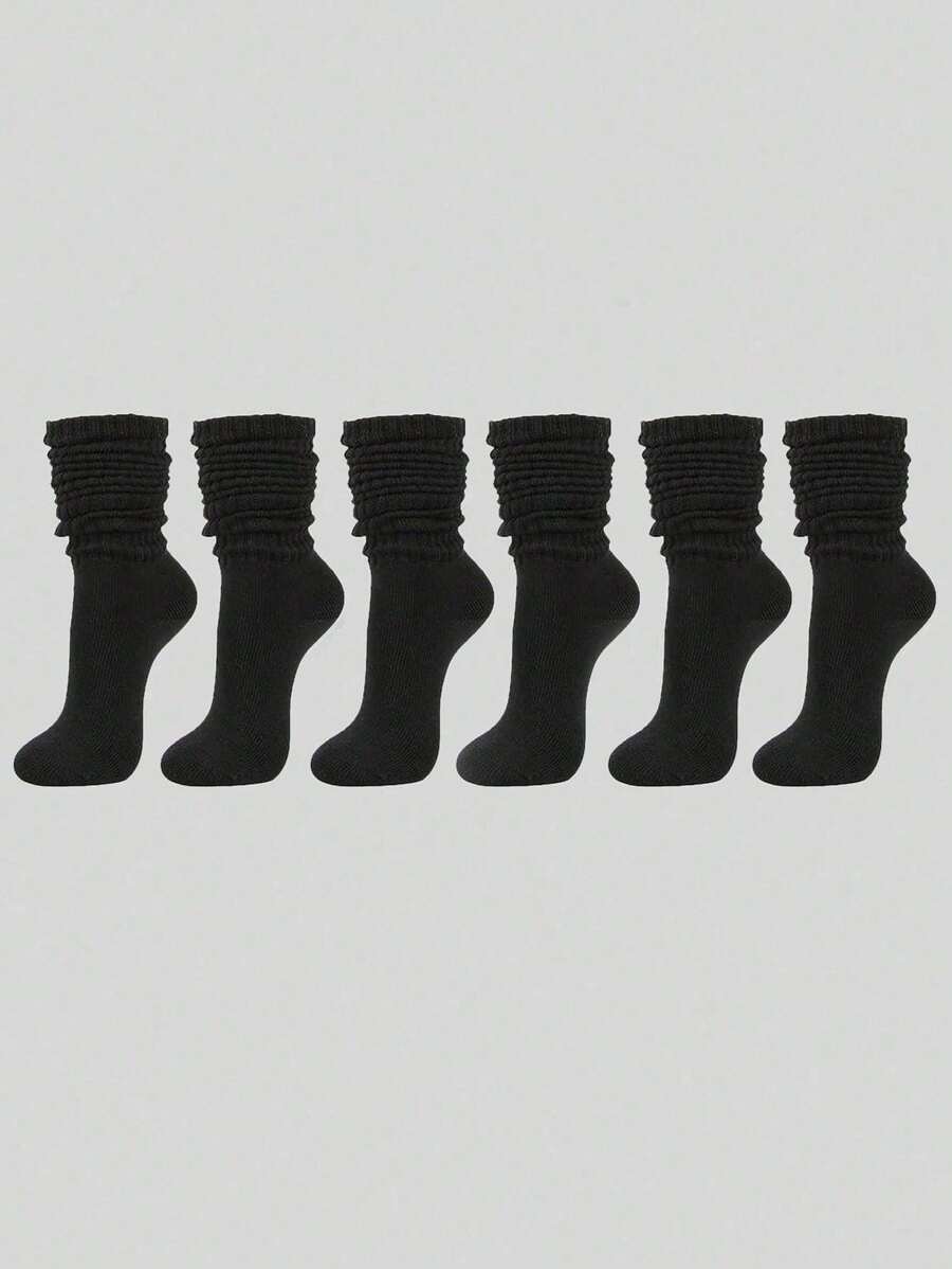 1/3/6 Pairs Women's Fall Autumn Winter Slouch Knit Socks Slouchy Socks Women Scrunch Socks Women Scrunchie Socks Women Crew Socks Delamerican (Apricot, Light Yellow, Khaki, Brown) Compression Socks Comfortable, Warm & Breathable, Fashionable Perfect Gifts For Hiking, Back To School, Halloween & Christmas Xmas, Cozy