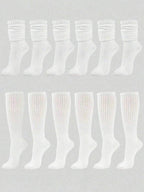 1/3/6 Pairs Women's Fall Autumn Winter Slouch Knit Socks Slouchy Socks Women Scrunch Socks Women Scrunchie Socks Women Crew Socks Delamerican (Apricot, Light Yellow, Khaki, Brown) Compression Socks Comfortable, Warm & Breathable, Fashionable Perfect Gifts For Hiking, Back To School, Halloween & Christmas Xmas, Cozy