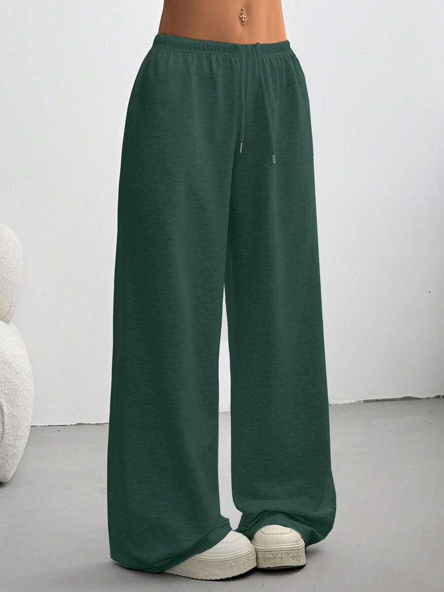 CovetEZ Women's Casual Loose Solid Color Drawstring Waist Sweatpants Wide Leg Sweatpants Graduation,Back To School Outfits,Graduation,Teacher Outfits For Women,Back To School