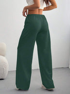 CovetEZ Women's Casual Loose Solid Color Drawstring Waist Sweatpants Wide Leg Sweatpants Graduation,Back To School Outfits,Graduation,Teacher Outfits For Women,Back To School