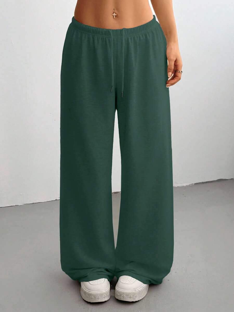 CovetEZ Women's Casual Loose Solid Color Drawstring Waist Sweatpants Wide Leg Sweatpants Graduation,Back To School Outfits,Graduation,Teacher Outfits For Women,Back To School
