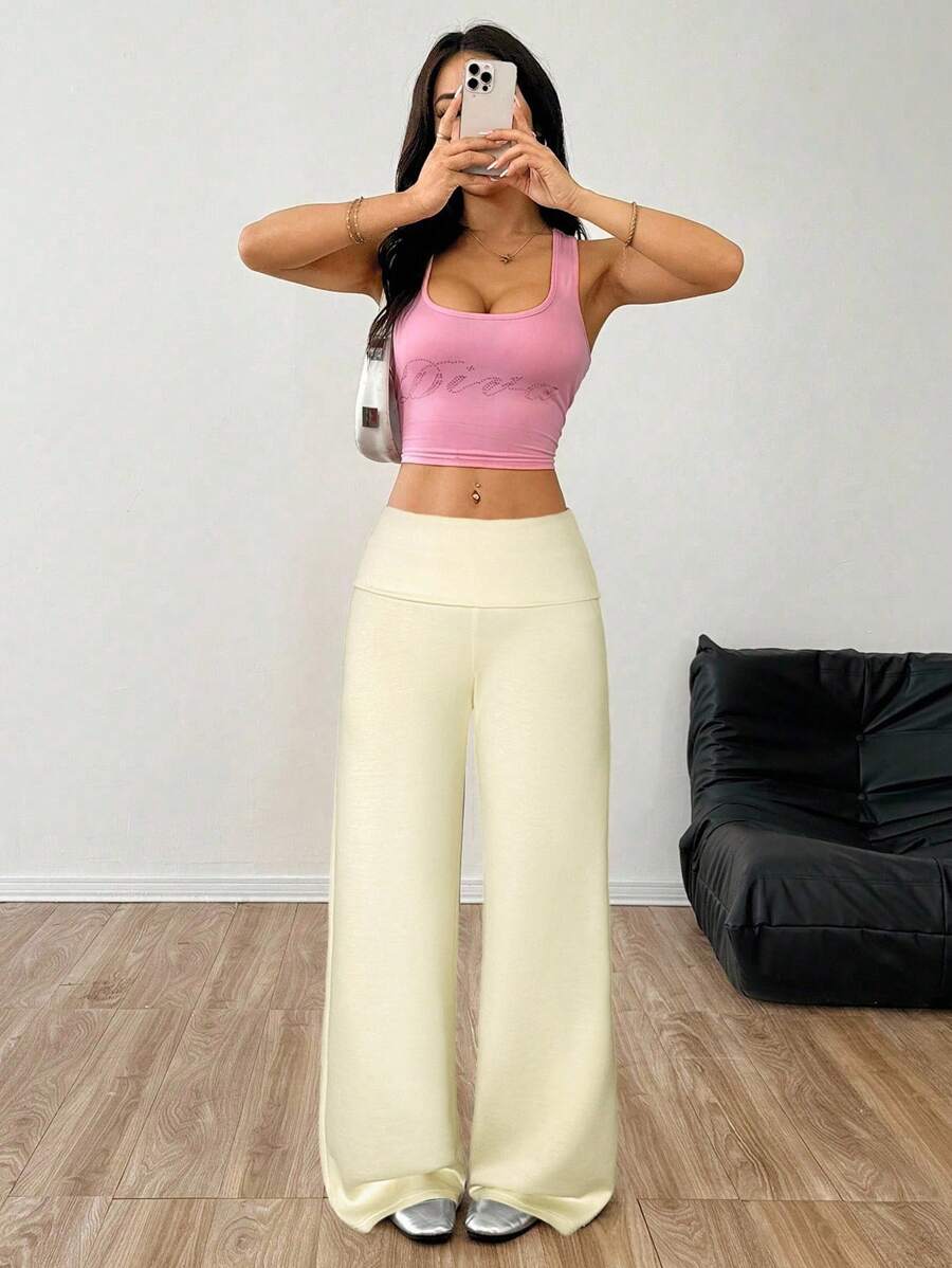 CovetEZ Women's Striped Straight Leg Loose Casual Versatile Pants Women Wide Leg Pants