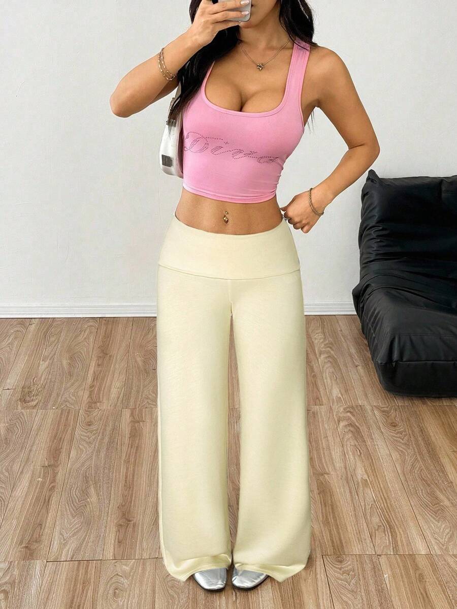 CovetEZ Women's Striped Straight Leg Loose Casual Versatile Pants Women Wide Leg Pants