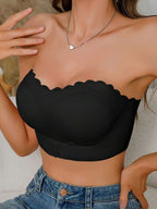 [Sexy Backless Camisole Bra] Sexy Backless Camisole Bra For Women - Front Opening, Pleated Design, Wireless With Removable Pads, Nylon/Spandex Blend, Multicolor, Medium Support, Perfect For Adult Lingerie & Intimate Apparel, Nonsymmetric Fit