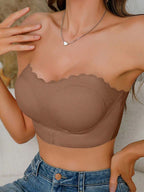 [Sexy Backless Camisole Bra] Sexy Backless Camisole Bra For Women - Front Opening, Pleated Design, Wireless With Removable Pads, Nylon/Spandex Blend, Multicolor, Medium Support, Perfect For Adult Lingerie & Intimate Apparel, Nonsymmetric Fit