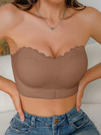 [Sexy Backless Camisole Bra] Sexy Backless Camisole Bra For Women - Front Opening, Pleated Design, Wireless With Removable Pads, Nylon/Spandex Blend, Multicolor, Medium Support, Perfect For Adult Lingerie & Intimate Apparel, Nonsymmetric Fit