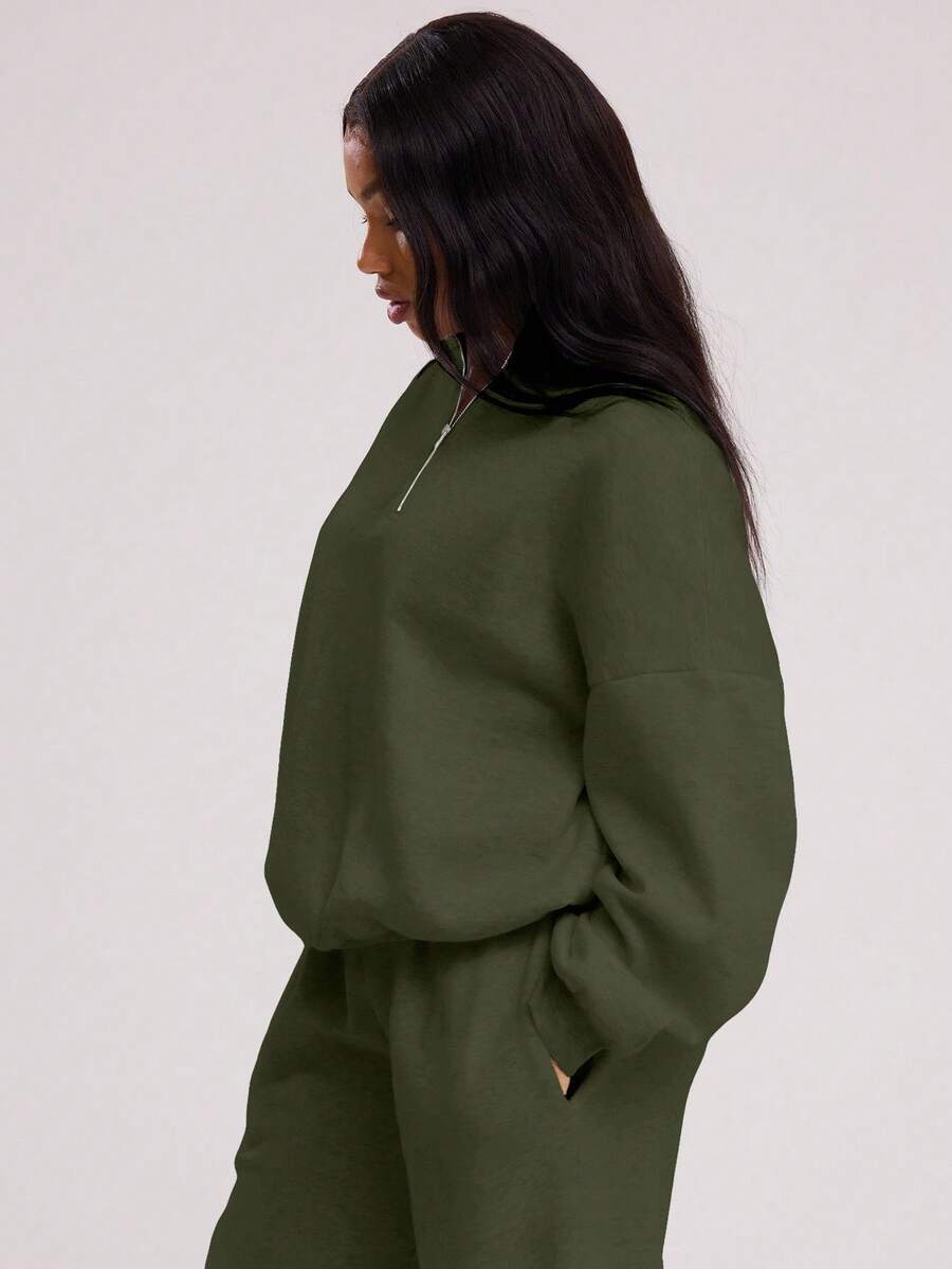 MUSERA Quarter Zip Oversized Sweatshirt Casual, Airport Graduation, Back To School, Teacher, Winter Carnival Vacation