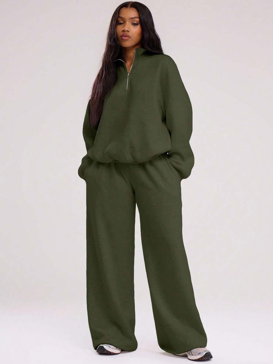 MUSERA Quarter Zip Oversized Sweatshirt Casual, Airport Graduation, Back To School, Teacher, Winter Carnival Vacation